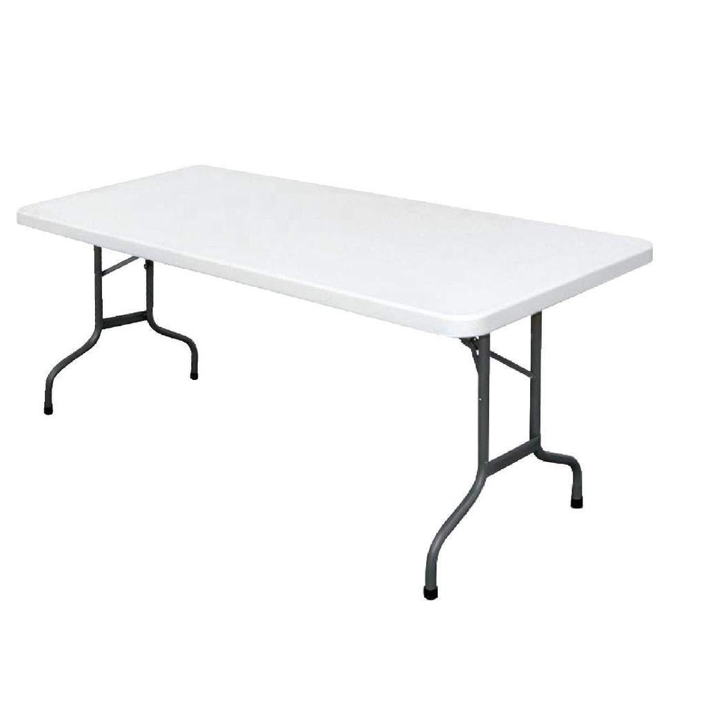 Bolero PE Rectangular Folding Table White 6ft (Single) U579