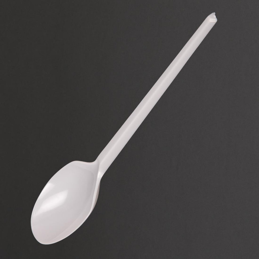 Fiesta Recyclable Lightweight Plastic Dessert Spoons White (Pack of 100) U640