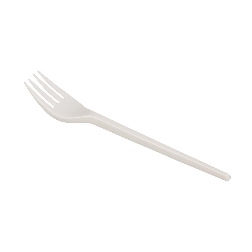 Fiesta Lightweight Disposable Plastic Forks White (Pack of 100) U641