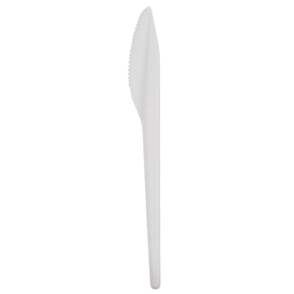 Fiesta Recyclable Plastic Knives White (Pack of 100) U642