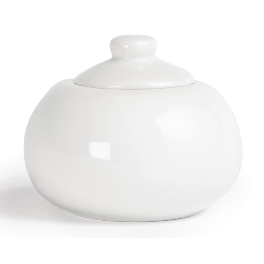 Olympia Whiteware Sugar Bowls and Lids 270ml (Pack of 12) U818