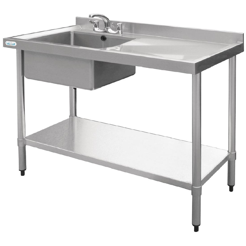 Vogue Stainless Steel Sink Right Hand Drainer 1000x600mm U901
