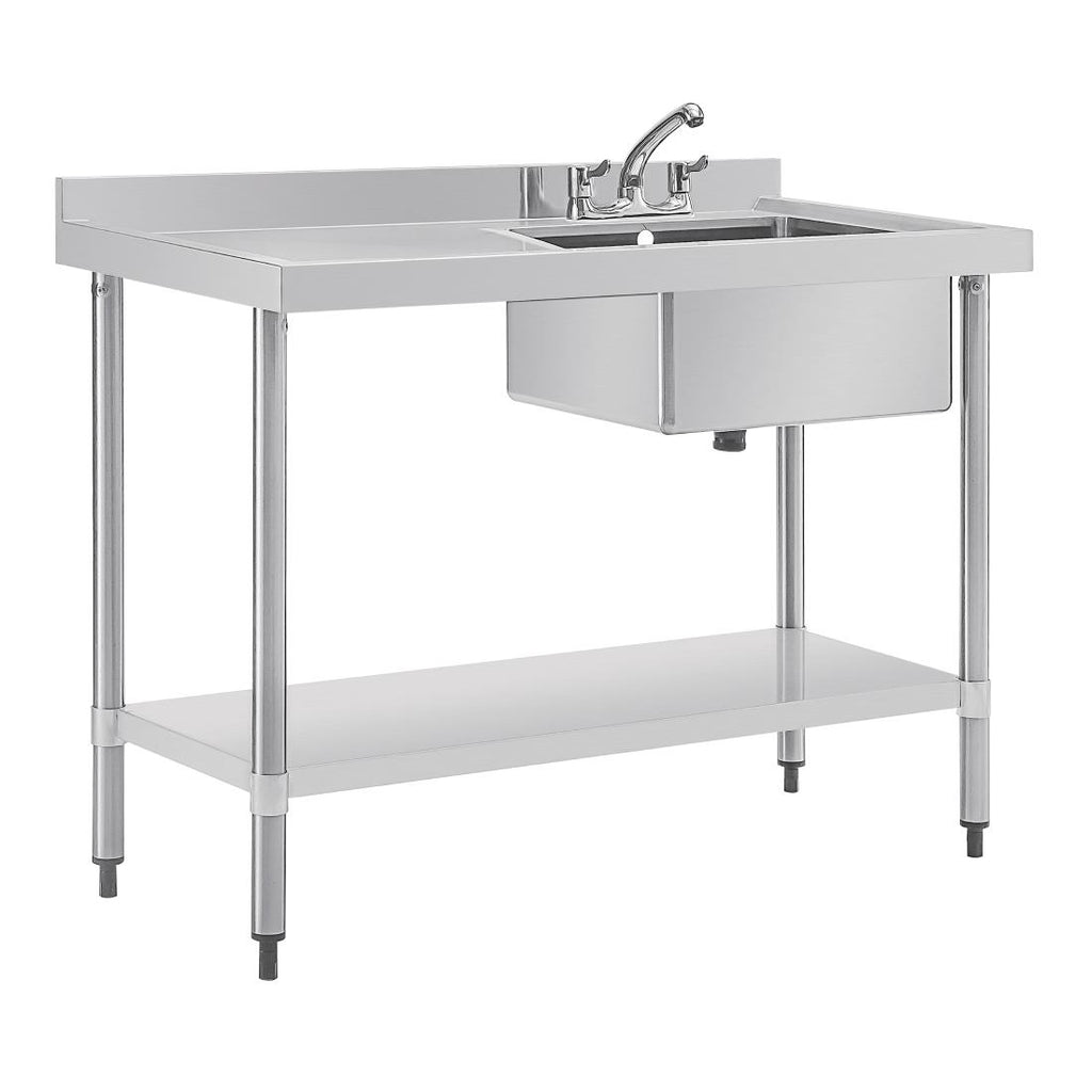 Vogue Stainless Steel Sink Right Hand Drainer 1200x600mm U904