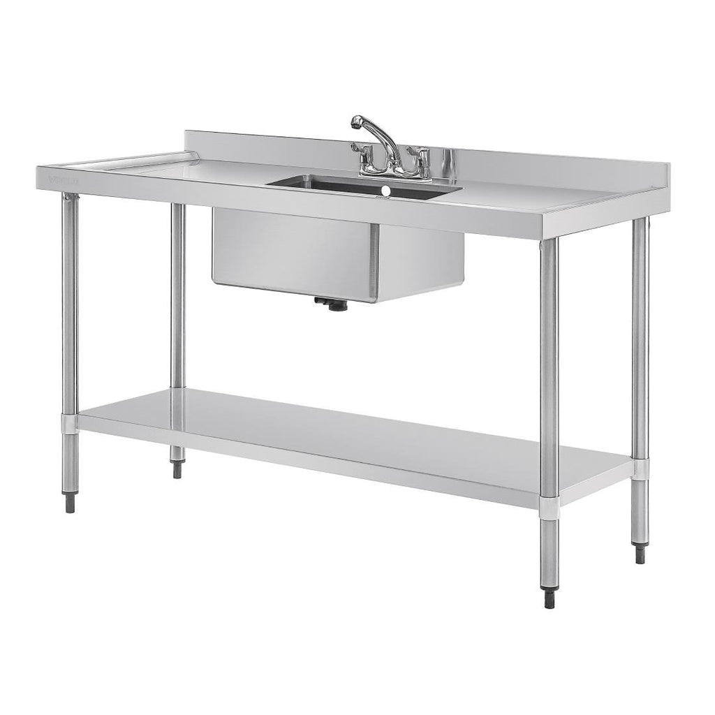 Vogue Stainless Steel Sink Double Drainer 1500mm U907