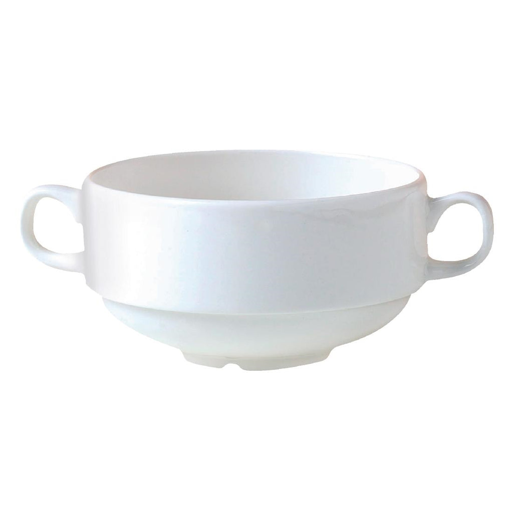 Steelite Antoinette Cream Soup Bowls Handled Stacking 285ml (Pack of 36) V5518