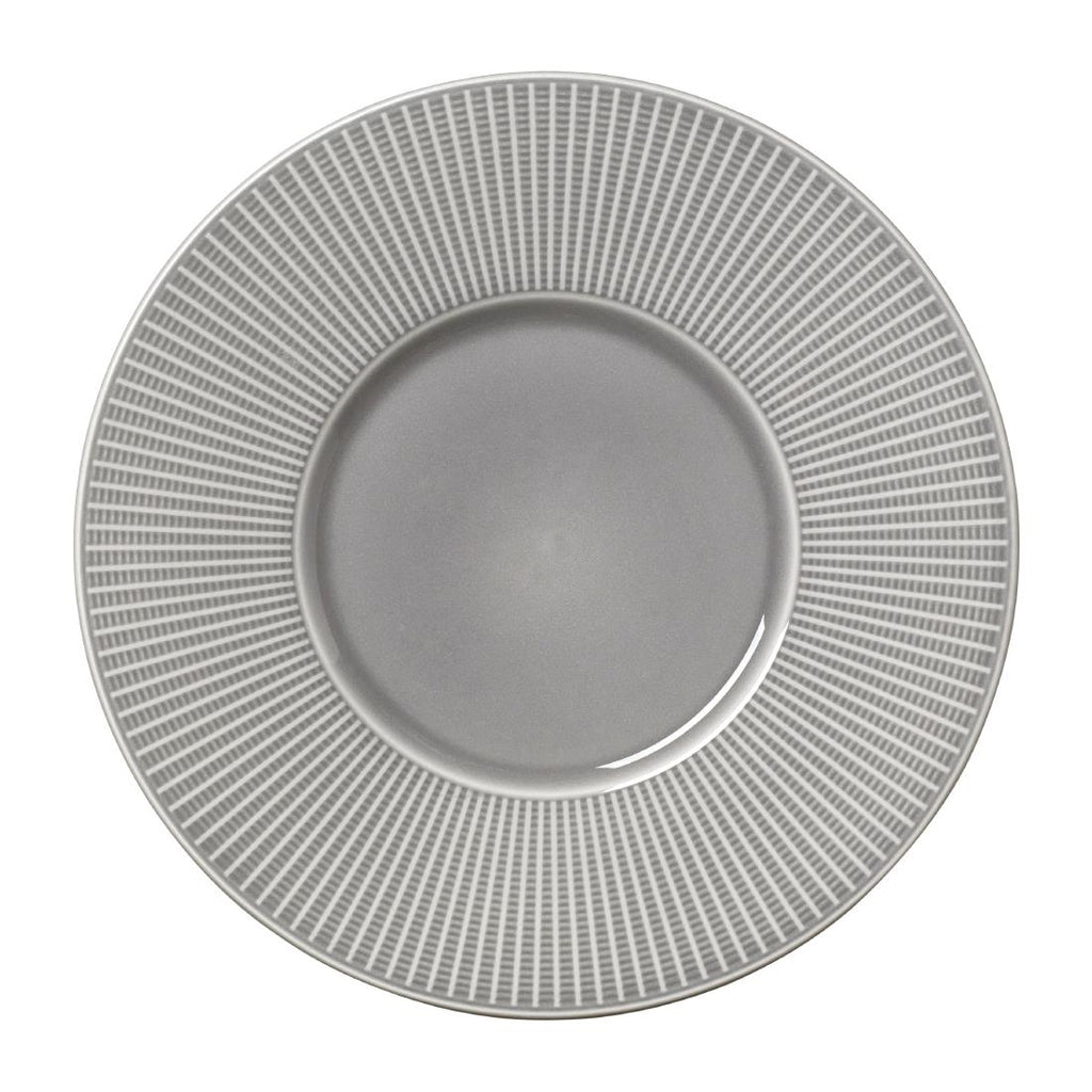 Steelite Willow Mist Gourmet Plates Medium Well Grey 285mm (Pack of 6) VV1794