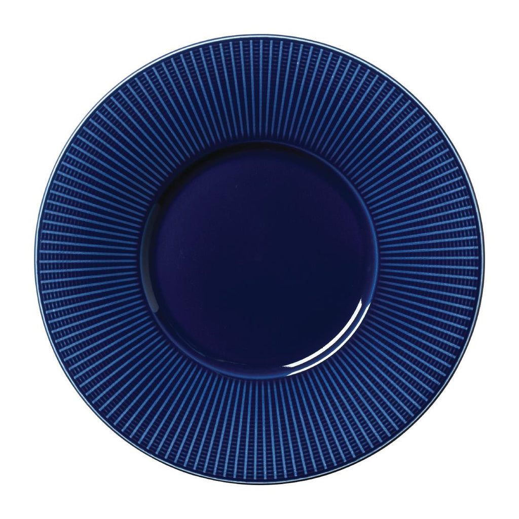 Steelite Willow Azure Gourmet Plates Medium Well Blue 285mm (Pack of 6) VV1802