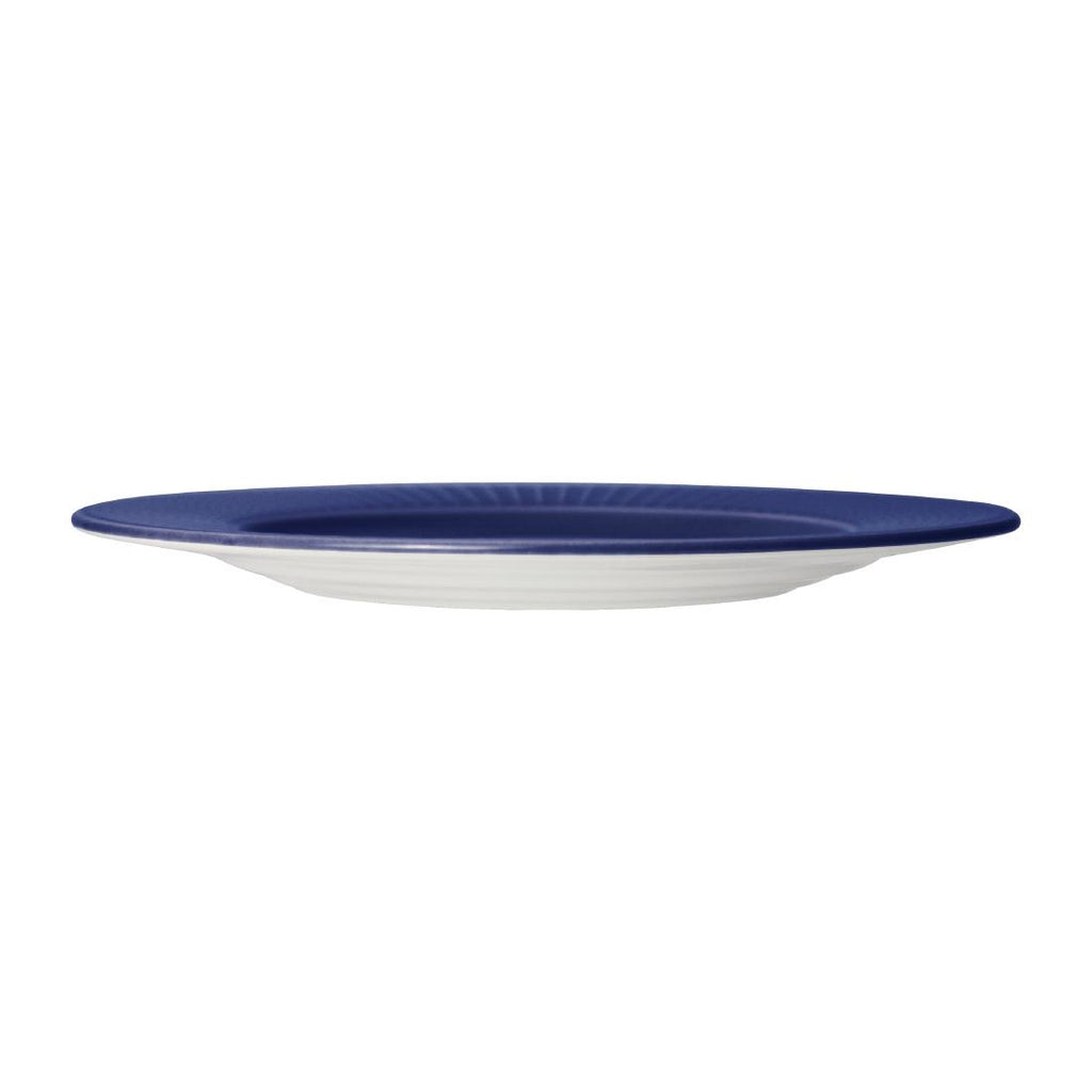 Steelite Willow Azure Accent Gourmet Plates Blue 185mm (Pack of 12) VV1808