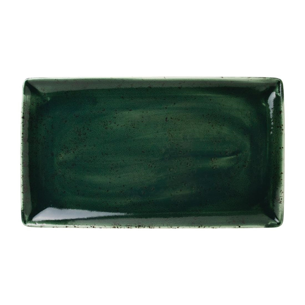 Steelite Vesuvius Rectangle Three Burnt Emerald 330 x 190mm (Pack of 12) VV1859