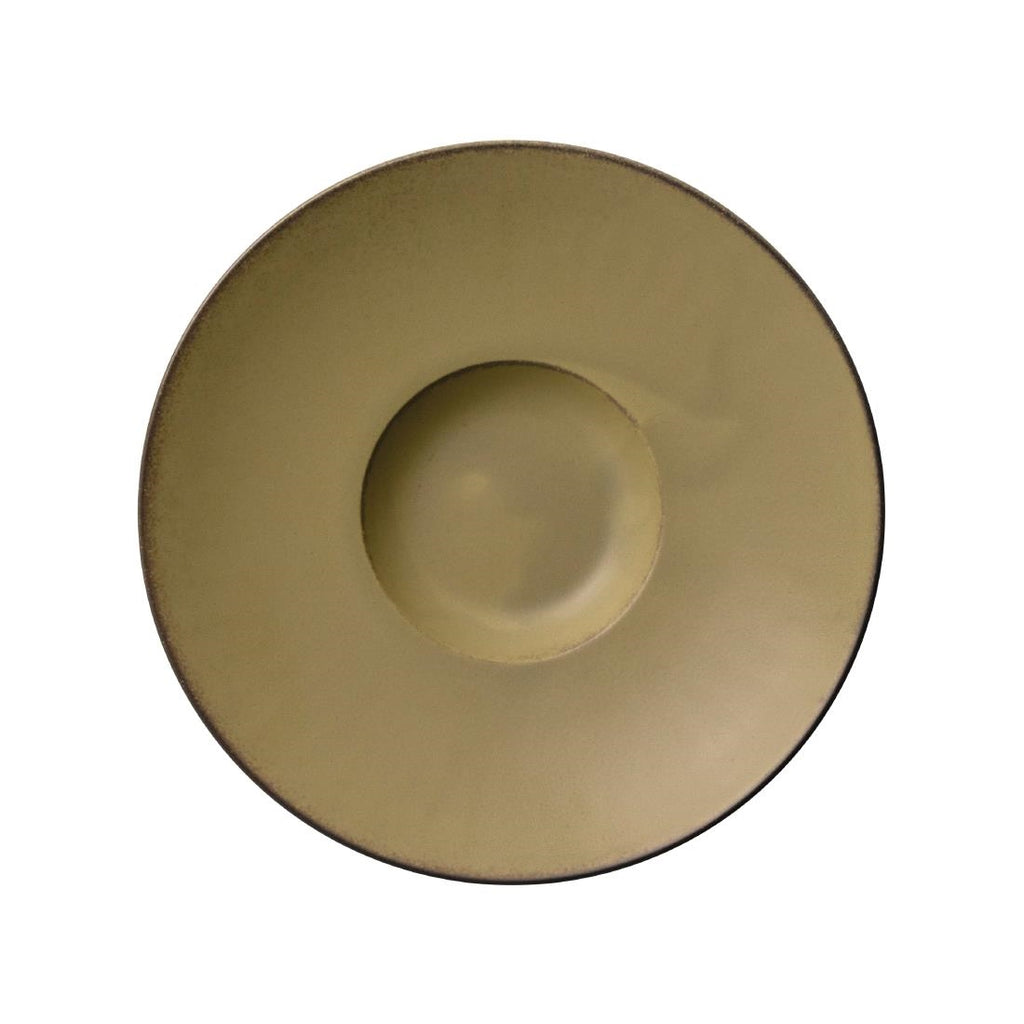 Rene Ozorio Wabi Sabi Flat Rimmed Bowls Wheat 210mm (Pack of 6) VV833