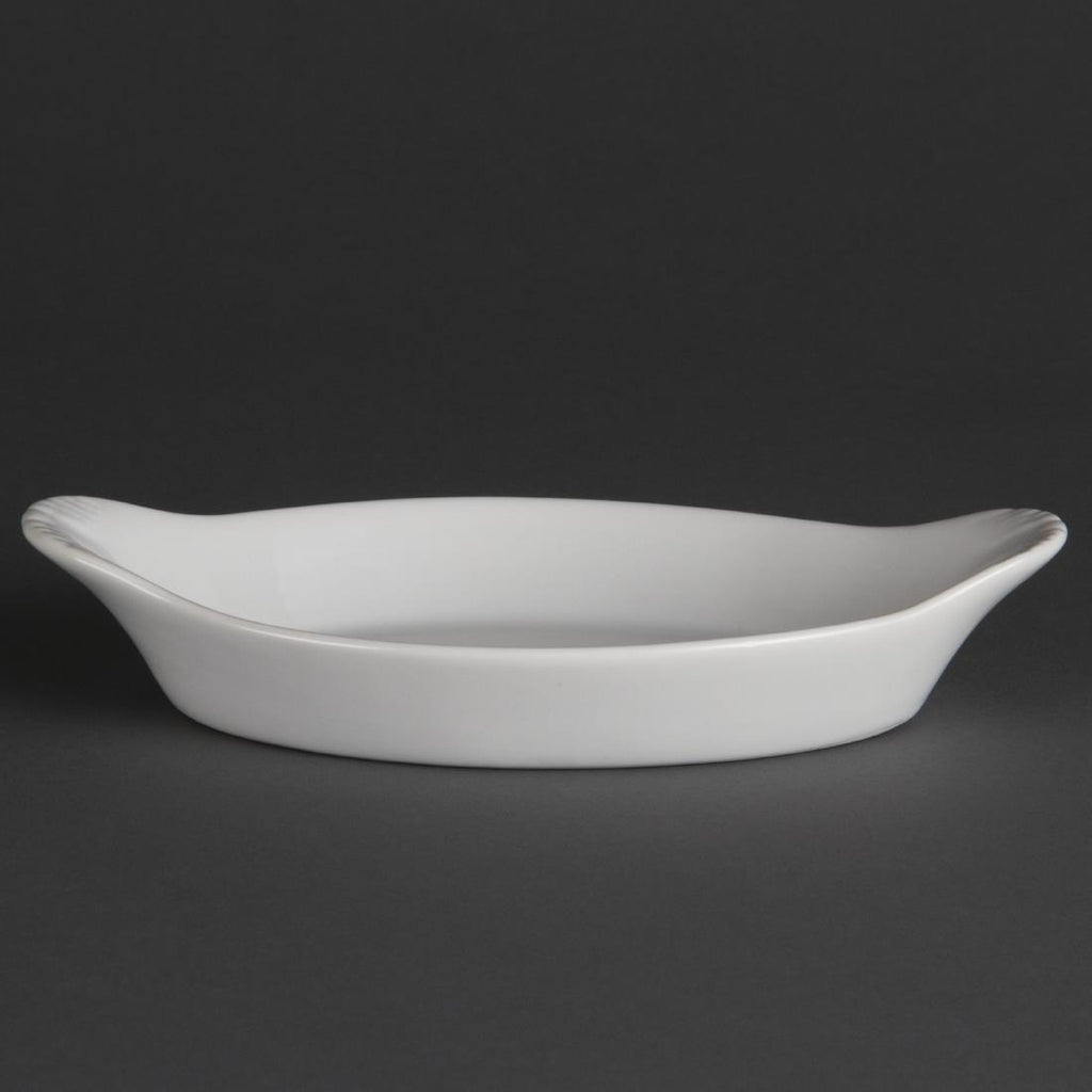 Olympia Whiteware Oval Eared Dishes 204mm (Pack of 6) W441