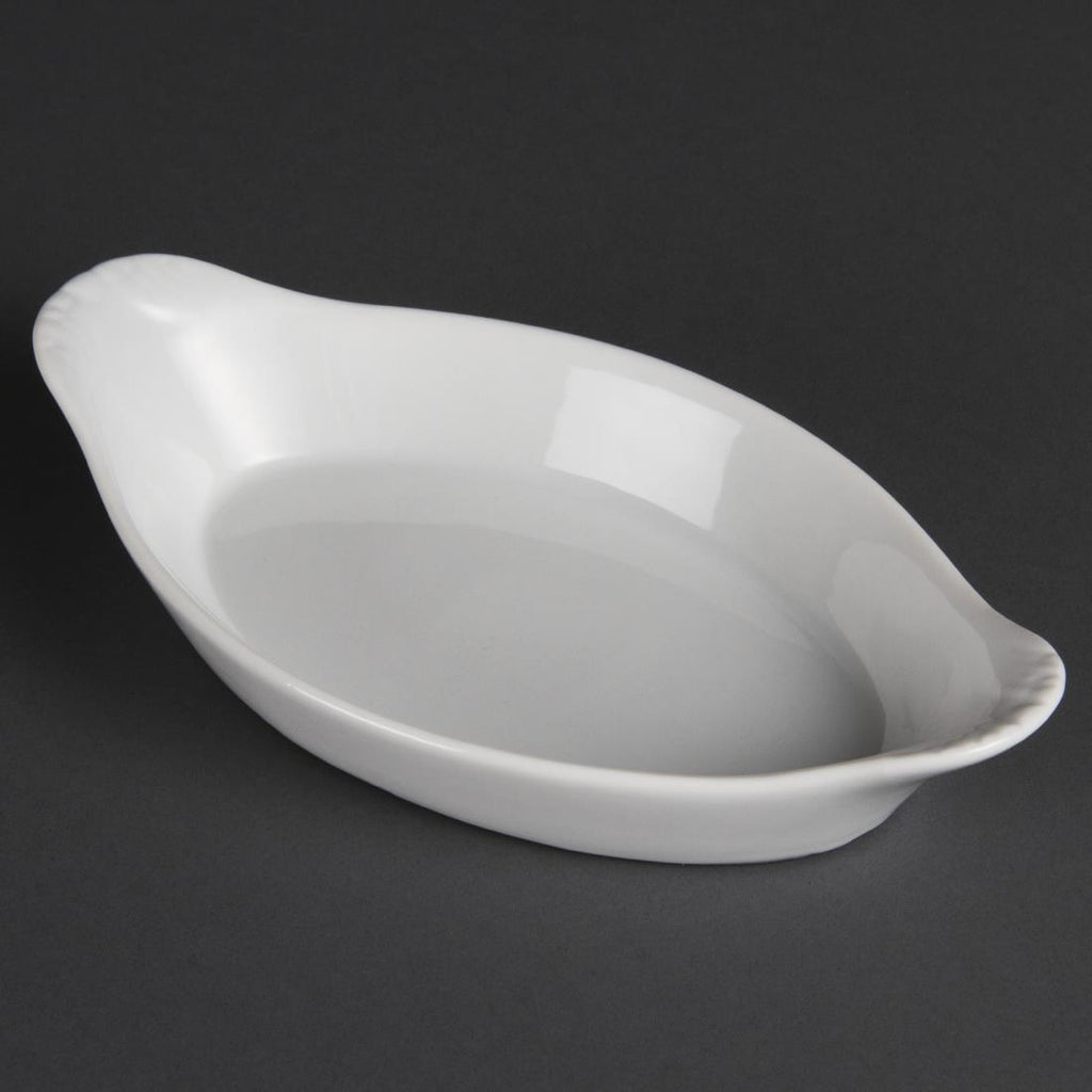 Olympia Whiteware Oval Eared Dishes 204mm (Pack of 6) W441