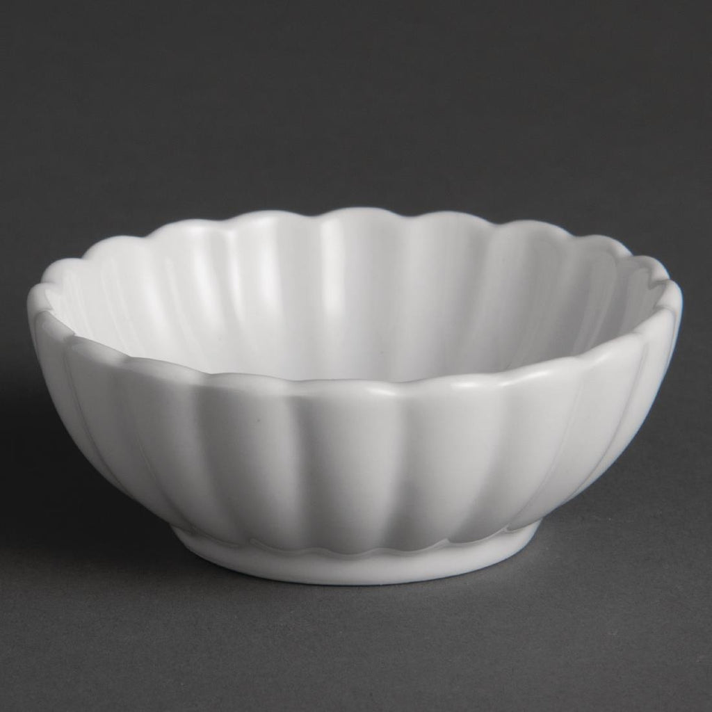 Olympia Ribbed Miniature Dishes 80mm (Pack of 12) Y138