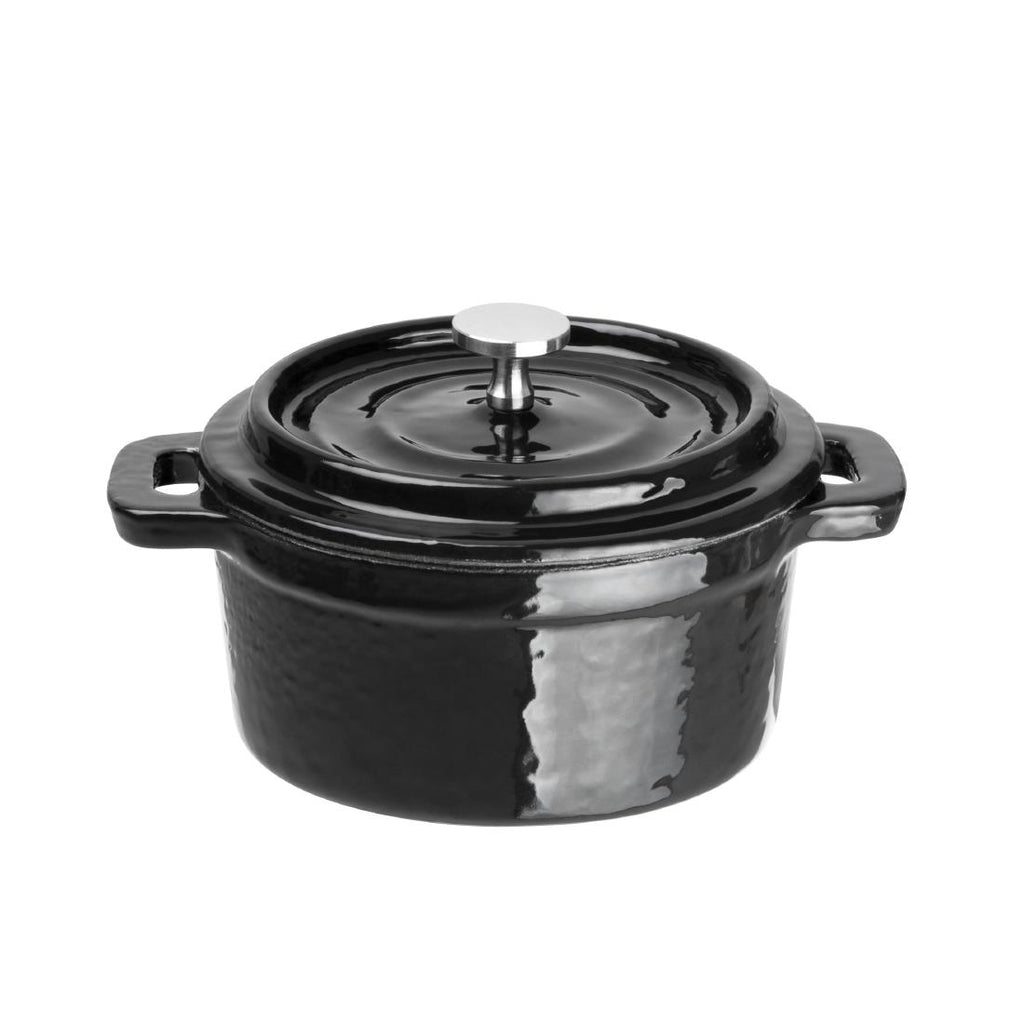 Vogue Cast Iron Round Mini Pot Black Y259