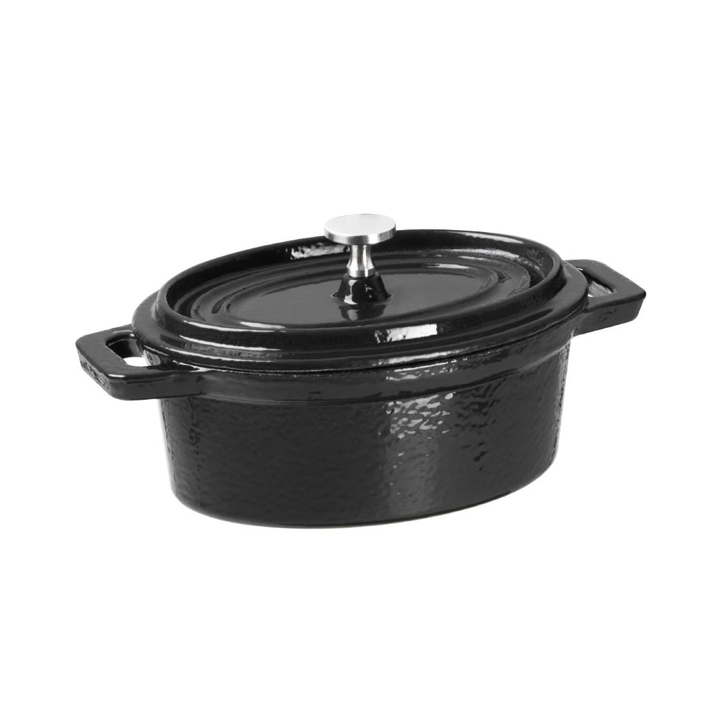 Vogue Cast Iron Oval Mini Pot Black Y264