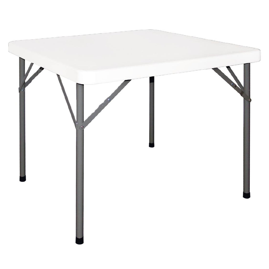 Bolero HDPE Square Folding Table 3ft White (Single) Y807